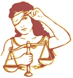 Justitia, illustrasjon OpenClipart Vectors, via Pixabay